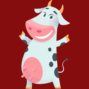 欢乐卡通奶牛形象