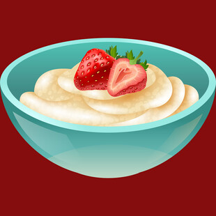 草莓奶油碗甜蜜诱人美味