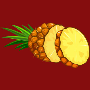 切片菠萝插画