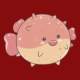 可爱粉色卡通小鱼形象