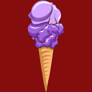 紫色美味冰淇淋甜筒