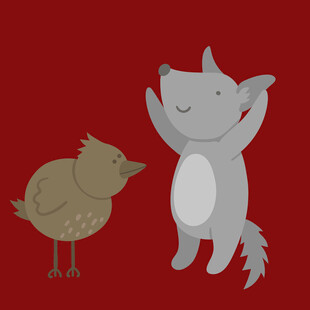 狐狸与小鸟的温馨互动