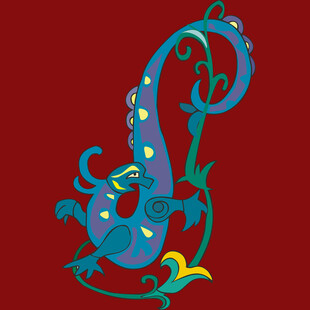 蓝色奇幻风格字母图案