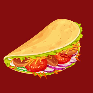 美味墨西哥卷饼插画