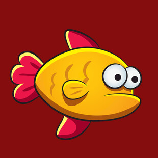 可爱卡通小黄鱼