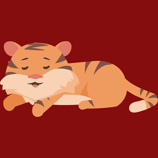 趴着的可爱小老虎