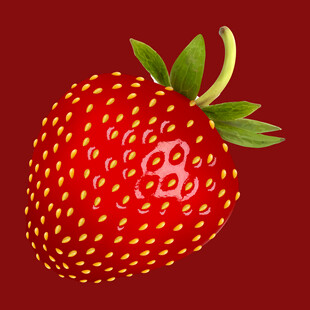 鲜红饱满草莓插画