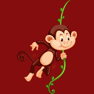 猴子攀藤蔓