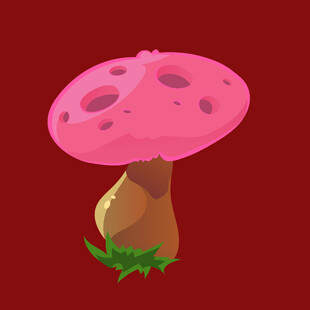 粉色卡通蘑菇形象
