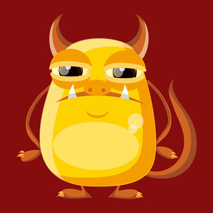 可爱黄色小怪兽形象