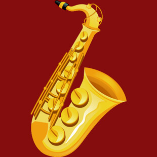 金色萨克斯乐器插画