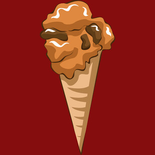 巧克力酱冰淇淋甜筒