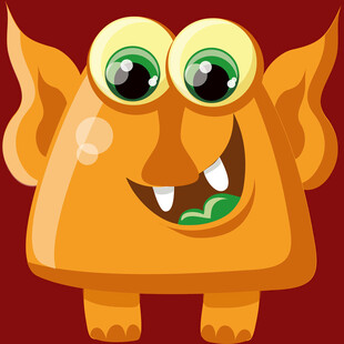 可爱橙色小怪兽