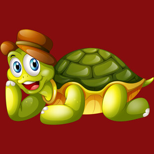 戴帽卡通乌龟