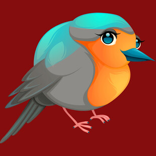 可爱彩色小鸟插画