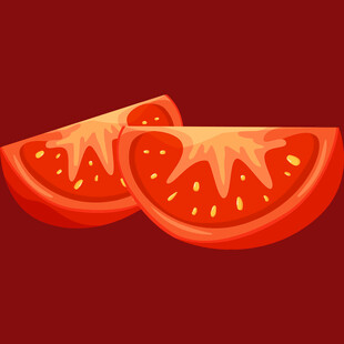 两片鲜红番茄切面