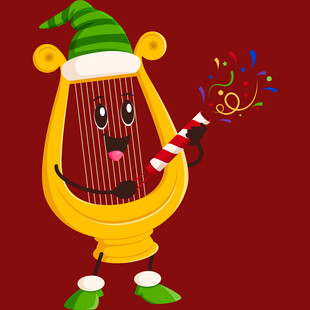 圣诞竖琴卡通形象