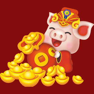 招财小猪捧金元宝