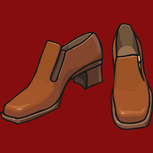 棕色高跟皮鞋插画
