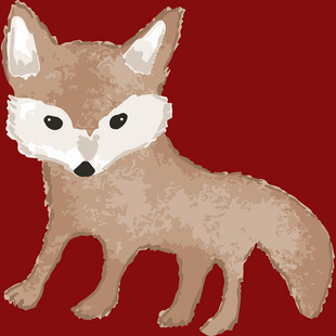 卡通风格站立小狐狸