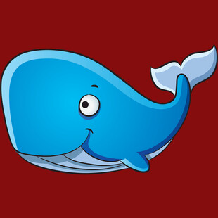 可爱蓝色卡通鲸鱼形象
