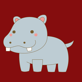 可爱卡通小河马形象