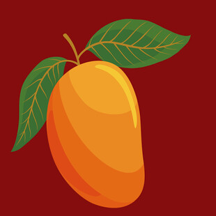 可爱卡通芒果插画