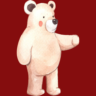 可爱站立小熊玩偶