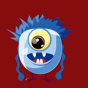 蓝色独眼小怪兽形象