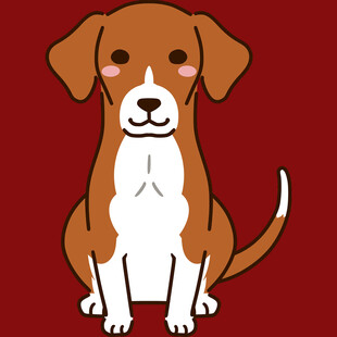 可爱坐姿小狗插画