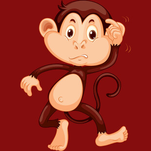 俏皮小猴做搞怪动作
