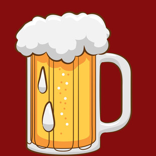 满溢泡沫的啤酒杯