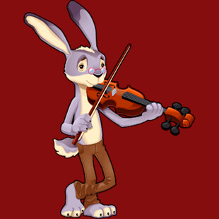 拉小提琴的可爱兔子