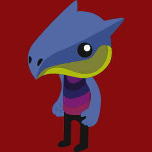 蓝色卡通鸟形象角色