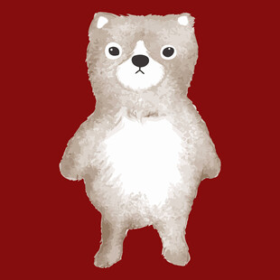 可爱站立小熊玩偶