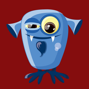 蓝色独眼小怪物形象