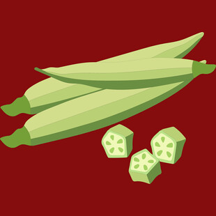 绿色秋葵插画展示