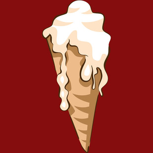 融化的美味冰淇淋