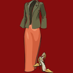 时尚女士套装与高跟鞋搭配