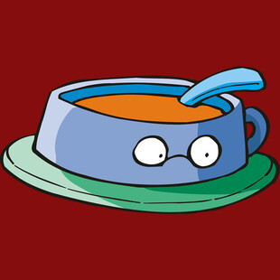 卡通带表情的汤碗