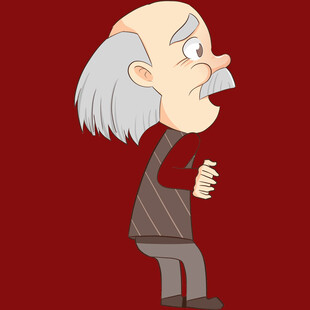 白发老人卡通形象