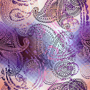 梦幻佩斯利花纹图案