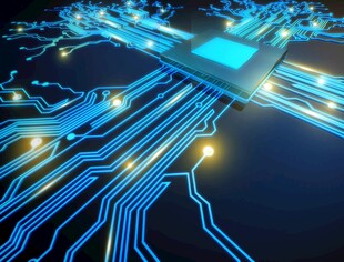 科技感电路板与芯片画面