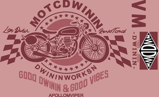 复古摩托车主题印花图案