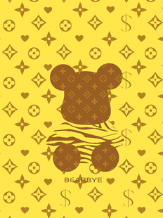 小熊图案黄色背景装饰图