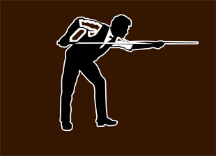 台球人物造型剪影