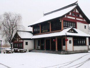 雪覆中式建筑 静谧冬日景