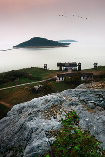 山顶远眺海岛风光美景