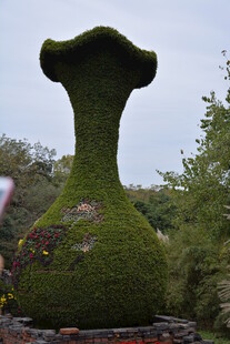 苔藓覆盖的独特花瓶造型