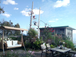 户外惬意花园休闲场景